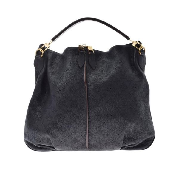 Louis Vuitton Monogram Mahina Selene MM Black Mahina Leather Shoulder Bag
